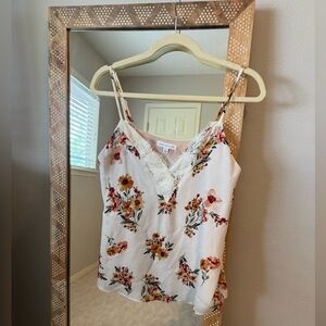 Beautiful Print Tank with Lace